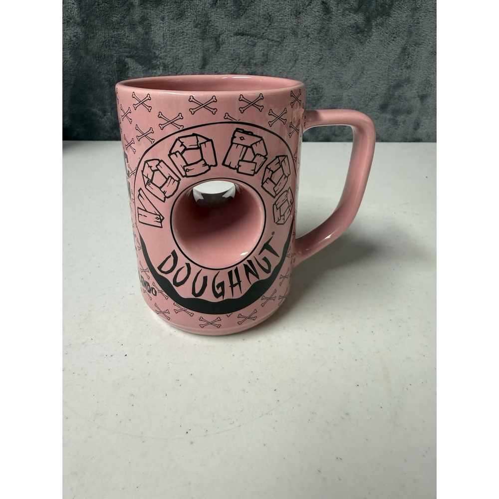 Universal Studios Voodoo Doughnut Pink Ceramic Mug The Magic Is In The Hole
